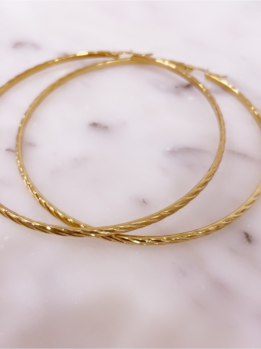 Gold Twisted Hoop Earrings - Women Jewelry